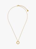 Orelia Twist Open Circle Necklace, Gold