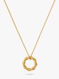 Orelia Twist Open Circle Necklace, Gold