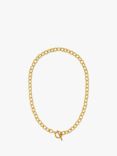Orelia Rope Textured Link T-Bar Necklace, Gold