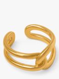 Orelia Interlocking Knot Detail Adjustable Ring, Gold