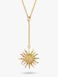 Dinny Hall Brushed Sun Charm Pendant Necklace, Gold