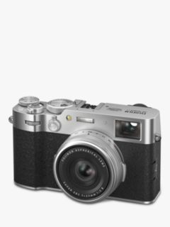 Fujifilm X100VI Digital Compact Camera with 23mm Lens, 6.2K Ultra HD, 40.2MP, Wi-Fi, Bluetooth, Hybrid EVF/OVF, 3" Tiltable Touch Screen, Silver