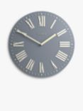 Jones Clocks Strand Roman Numeral Analogue Wall Clock, 30cm, French Navy