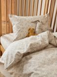 Piglet in Bed Kids' Floral Cotton Duvet Cover & Pillowcase Set, Cream