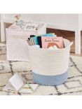 Great Little Trading Co Rope Storage Basket, Ivory/Blue