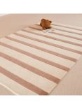 Great Little Trading Co Natural Stripe Wool Rug, 180 x 120cm