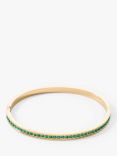 COEUR DE LION Crystal Folding Clasp Bracelet, Dark Green/Gold