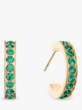 COEUR DE LION Crystal Hoop Earrings, Dark Green/Gold