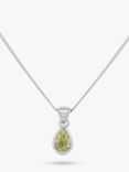 Milton & Humble Jewellery Second Hand 18ct White Gold Diamond Pear Pendant Necklace