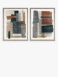 John Lewis Sabrina Roscino 'Skimming Shapes' Framed Print, Set of 2, 60 x 30cm, Blue/Multi
