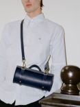 Cambridge Satchel Bowls Leather Grab Bag, Blueberry Saffiano