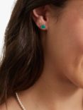 Auree Barcelona Birthstone Sterling Silver Stud Earrings, Chrysoprase - May