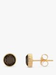 Auree Barcelona Birthstone Gold Vermeil Stud Earrings, Smokey Quartz - November