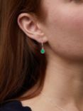Auree Barcelona Birthstone Sterling Silver Drop Earrings, Chrysoprase - May