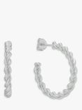 Auree Alhambra Large Twisted Hoop Earrings, Silver