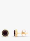 Auree Barcelona Birthstone Gold Vermeil Stud Earrings, Garnet - January