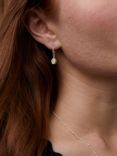 Auree Barcelona Birthstone Sterling Silver Drop Earrings, Moonstone - June