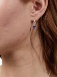 Auree Barcelona Birthstone Sterling Silver Drop Earrings, Amethyst - February