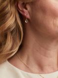 Auree Barcelona Birthstone Gold Vermeil Drop Earrings, Crystal - April