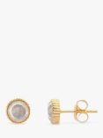 Auree Barcelona Birthstone Gold Vermeil Stud Earrings, Rose Quartz - October