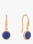 Auree Barcelona Birthstone Gold Vermeil Drop Earrings, Lapis Lazuli - September