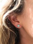 Auree Savanne Amazonite Stud Earrings, Gold