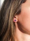 Auree Barcelona Birthstone Gold Vermeil Stud Earrings, Amethyst - February