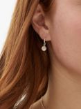 Auree Barcelona Birthstone Sterling Silver Drop Earrings, Rose Quartz - October