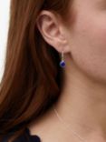 Auree Barcelona Birthstone Sterling Silver Drop Earrings, Lapis Lazuli - September