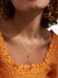 Auree Hampton Pendant Necklace, Silver/Emerald