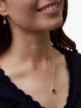 Auree Barcelona Personalised Birthstone Sterling Silver Beaded Pendant Necklace