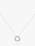 Auree Knightsbridge Russian Wedding Ring Pendant Necklace, Silver