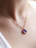 Auree Barcelona Personalised Birthstone Gold Vermeil Beaded Pendant Necklace, Amethyst - February