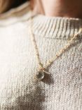 Auree Barcelona Personalised Birthstone Gold Vermeil Beaded Pendant Necklace, Crystal - April