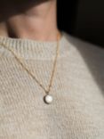 Auree Barcelona Personalised Birthstone Gold Vermeil Beaded Pendant Necklace, Moonstone - June