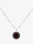 Auree Barcelona Personalised Birthstone Sterling Silver Beaded Pendant Necklace, Garnet - January
