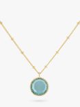 Auree Barcelona Personalised Birthstone Gold Vermeil Beaded Pendant Necklace, Blue Topaz - March