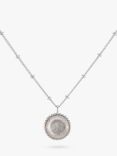 Auree Barcelona Personalised Birthstone Sterling Silver Beaded Pendant Necklace, Rose Quartz - October