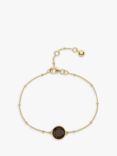 Auree Barcelona Personalised Birthstone Gold Vermeil Beaded Chain Bracelet, Smokey Quartz - November