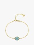 Auree Barcelona Personalised Birthstone Gold Vermeil Beaded Chain Bracelet, Blue Topaz - March