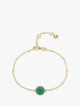 Auree Barcelona Personalised Birthstone Gold Vermeil Beaded Chain Bracelet, Chrysoprase - May