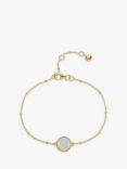 Auree Barcelona Personalised Birthstone Gold Vermeil Beaded Chain Bracelet, Moonstone - June
