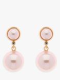 Emma Holland Pink Pearl Duo Clip-On Earrings, Gold