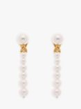 Emma Holland Graduated Pearl Drop Clip-On Earrings, Gold