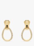 Emma Holland Crystal Teardrop Clip-On Drop Earrings, Gold