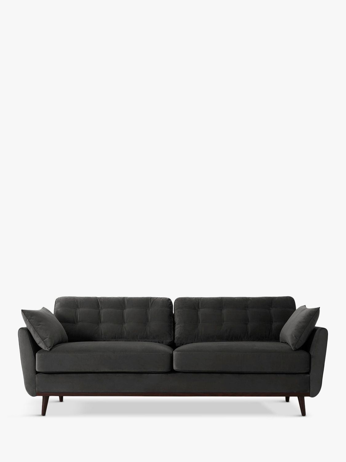 Model 10 Range, Swyft Model 10 Medium 3 Seater Sofa, Dark Leg, Velvet Charcoal