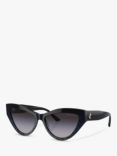 Jimmy Choo JC5004 Women's Cat's Eye Sunglasses, Black Glitter/Blue