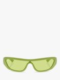 Ray-Ban RB4431 Unisex Xan Wrap Sunglasses, Apple Green