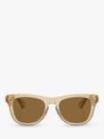 Burberry BE4426 Men's D-Frame Sunglasses, Clear Beige/Brown