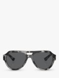 Dolce & Gabbana DG4466 Unisex Aviator Sunglasses, Havana Grey